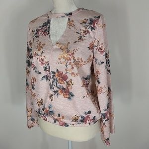 New Women's top blouse floral Medium
